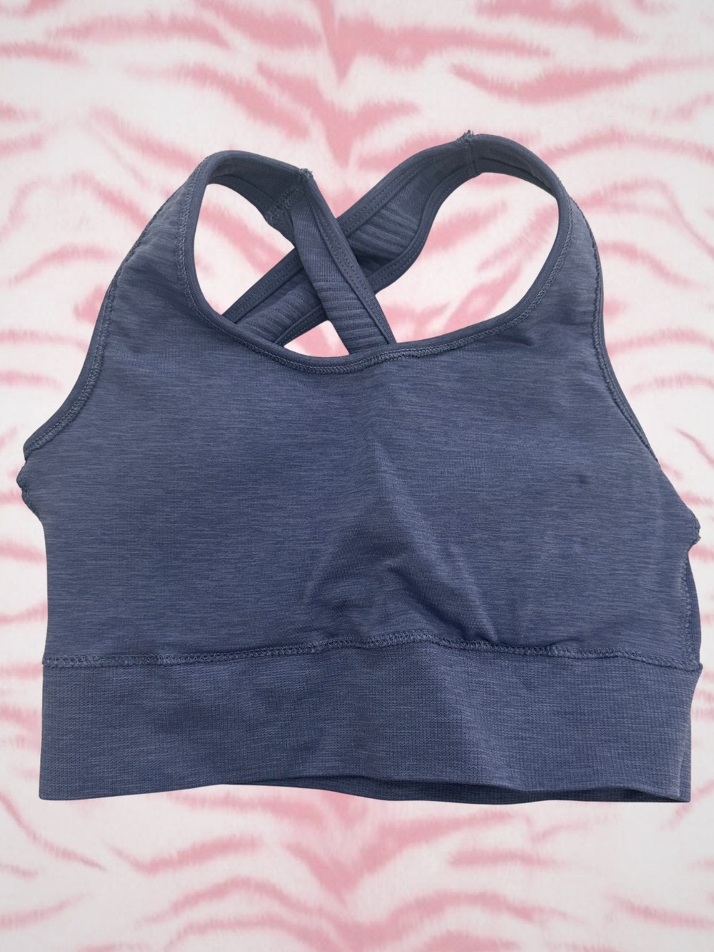 Alphalete Navy Cross-Back Seamless Sports Bra